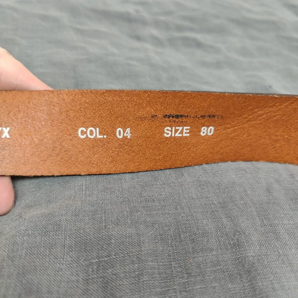 Vintage Y2K Diesel Lion Buckle Belt Brown Leather Mens Size‎ 80 Made in Italy